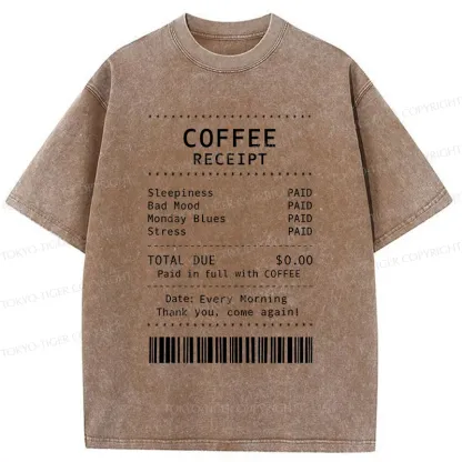 Tokyo-Tiger Coffee Bill Washed T-Shirt