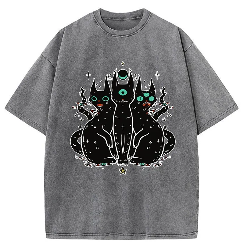 Tokyo-Tiger Mystic Cat Trinity Washed T-Shirt