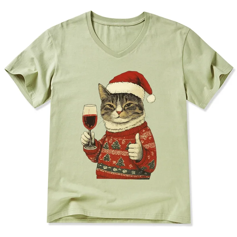 Tokyo-Tiger Christmas Cat Likes V-Neck Classic T-Shirt