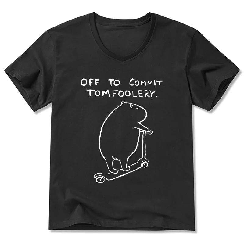 Tokyo-Tiger Capybara Is Ready To Do Something Bad V-Neck Classic T-Shirt