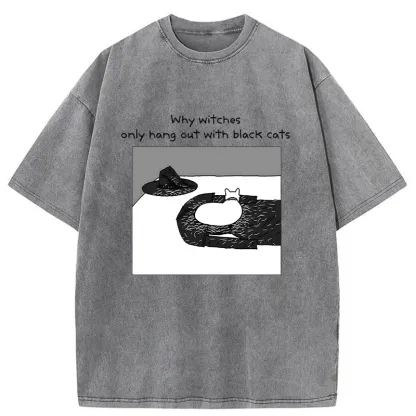 Tokyo-Tiger Terrifying White Cat Fur Funny Washed T-Shirt