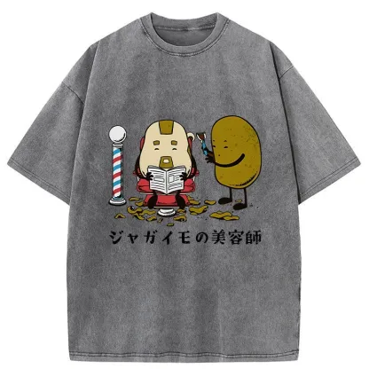 Tokyo-Tiger Potato Hairdresser Washed T-Shirt
