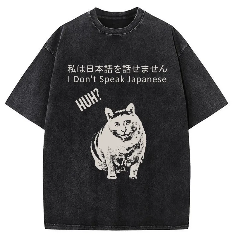 Tokyo-Tiger Cat Doesn't Speak Japanese Washed T-Shirt Sale