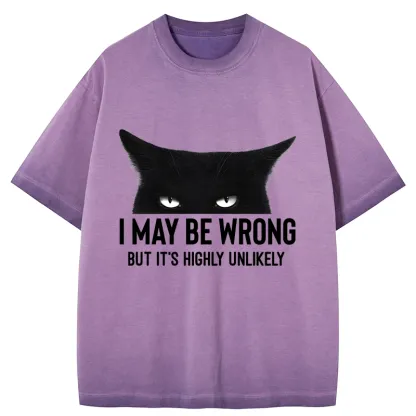 Tokyo-Tiger Cat Can Do No Wrong Gradient Washed T-Shirt