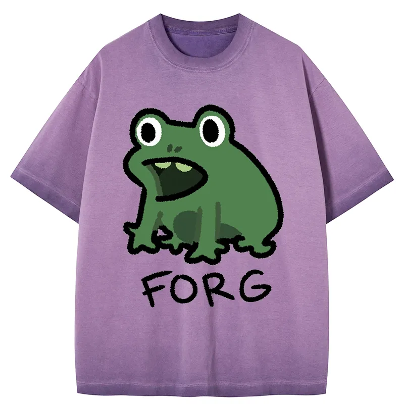 Tokyo-Tiger Funny Forg Japan Gradient Washed T-Shirt