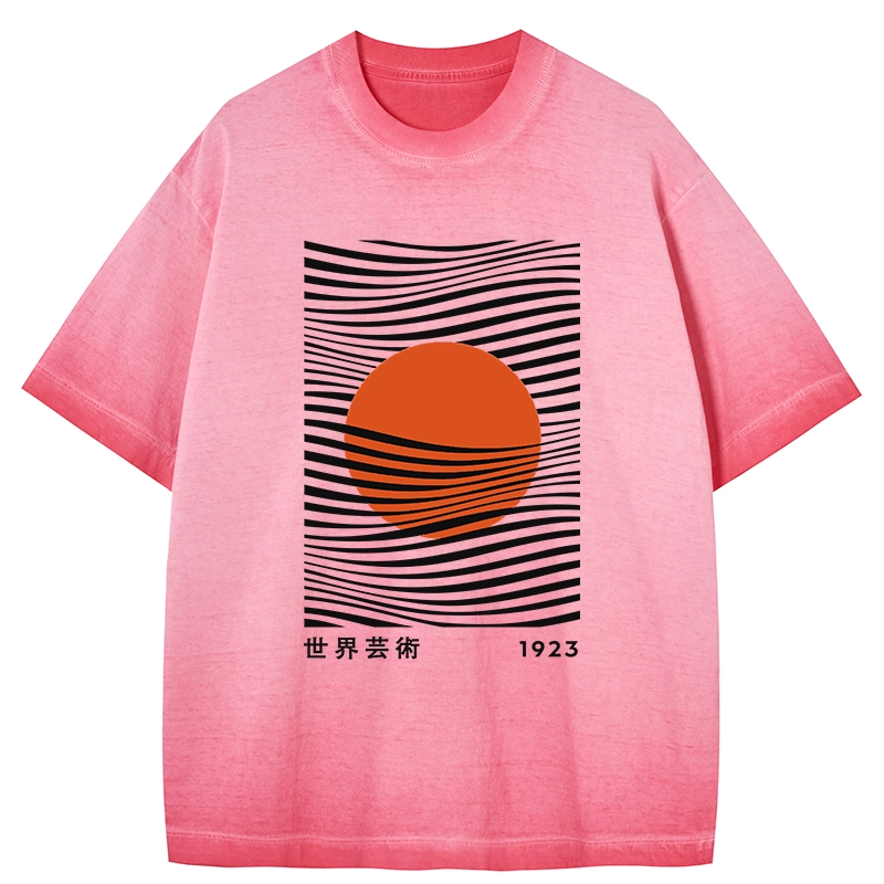 Tokyo-Tiger Minimalist Art Sun Gradient Washed T-Shirt
