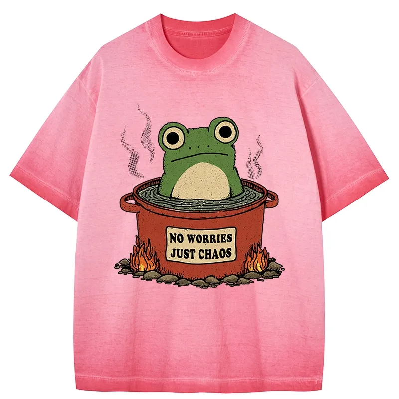 Tokyo-Tiger Frog：No Worries，Just Chaos Gradient Washed T-Shirt
