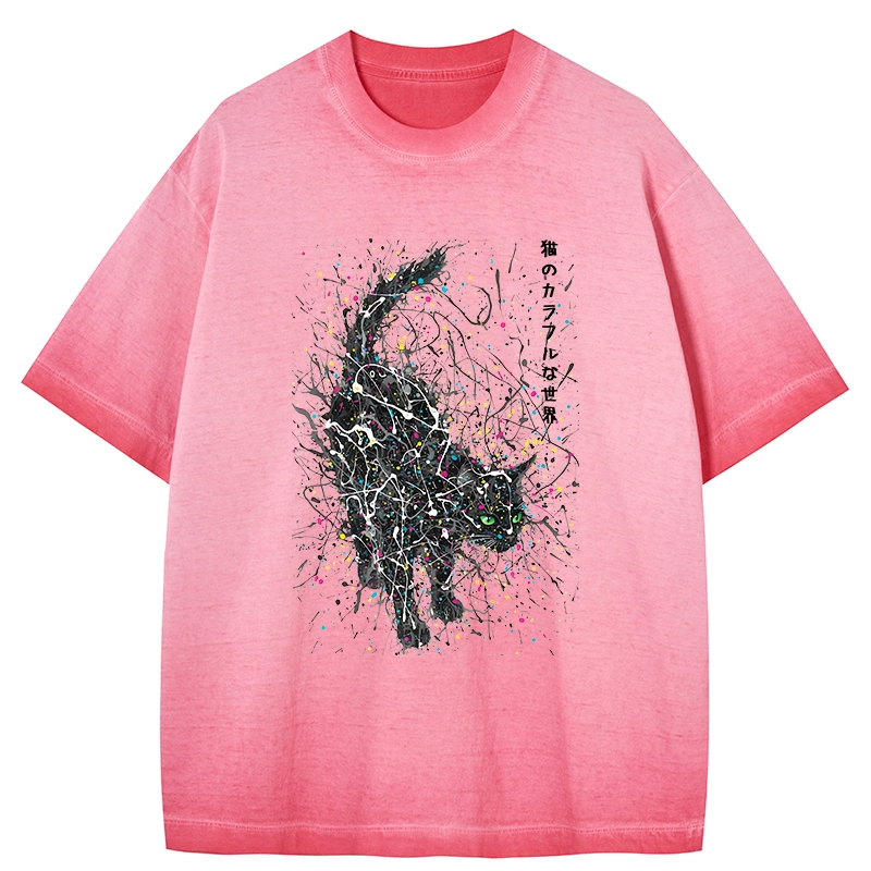 Tokyo-Tiger In The Spectrum Of Cats Gradient Washed T-Shirt