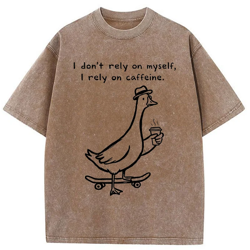 Tokyo-Tiger Goose Depends On Coffee Washed T-Shirt