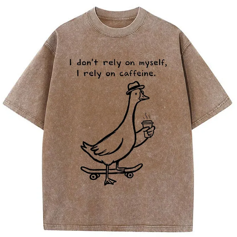 Tokyo-Tiger Goose Depends On Coffee Washed T-Shirt