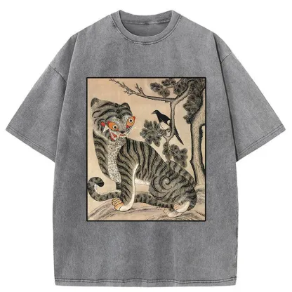 Tokyo-Tiger Tiger And Magpie Washed T-Shirt