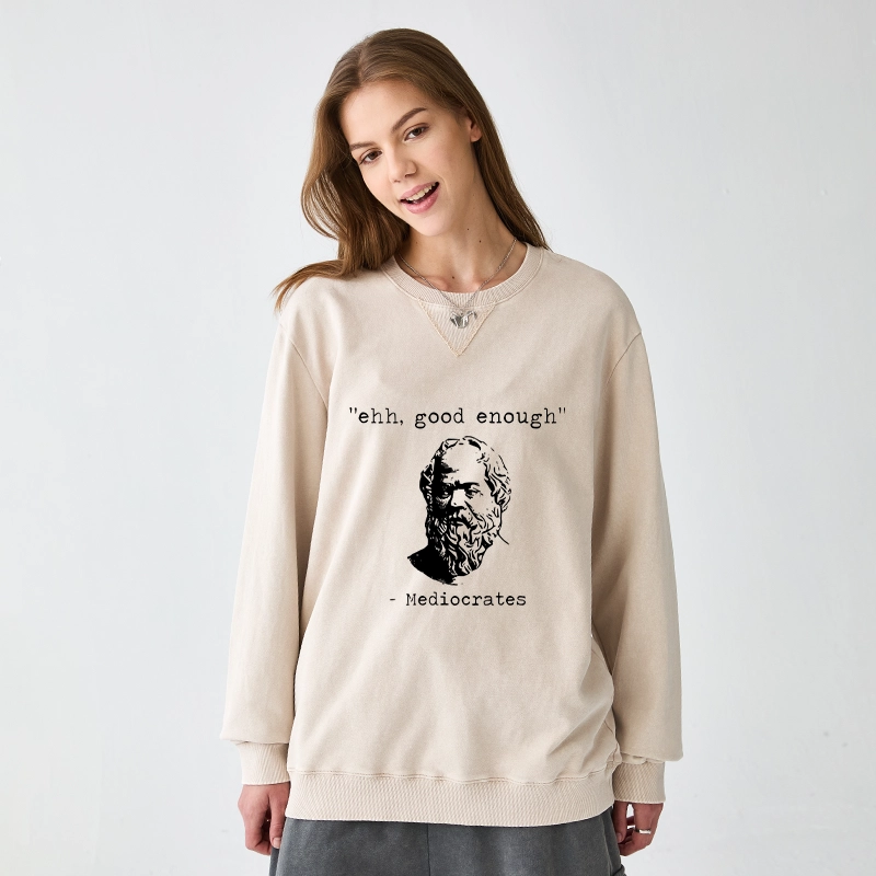 Tokyo-Tiger Mediocrates Meme Washed Terry Sweatshirt