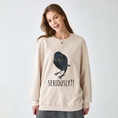 Tokyo-Tiger Raven's Question Washed Terry Sweatshirt