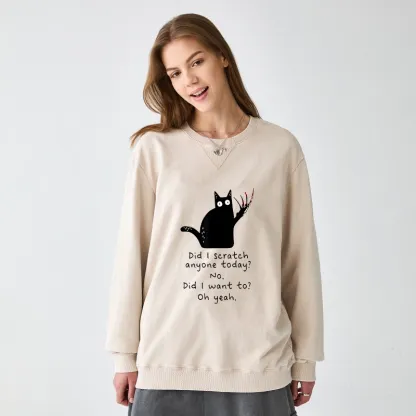 Tokyo-Tiger Cats With Sharp Claws Washed Terry Sweatshirt