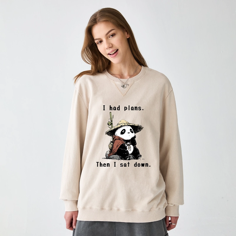 Tokyo-Tiger The Maybe Later Panda Washed Terry Sweatshirt