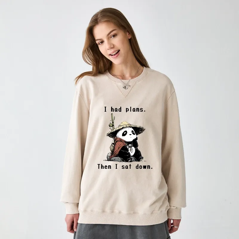 Tokyo-Tiger The Maybe Later Panda Washed Terry Sweatshirt