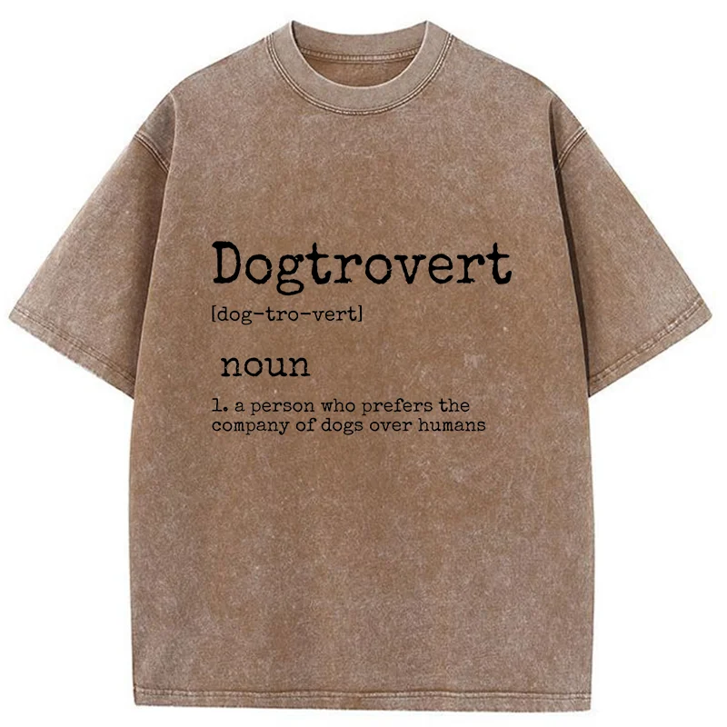 Tokyo-Tiger Dogtrovert Funny Washed T-Shirt