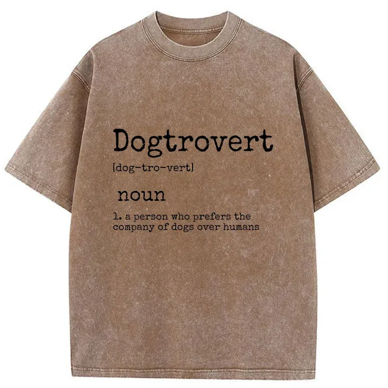 Tokyo-Tiger Dogtrovert Funny Washed T-Shirt