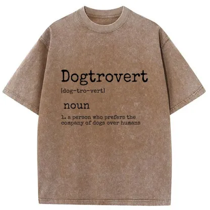 Tokyo-Tiger Dogtrovert Funny Washed T-Shirt