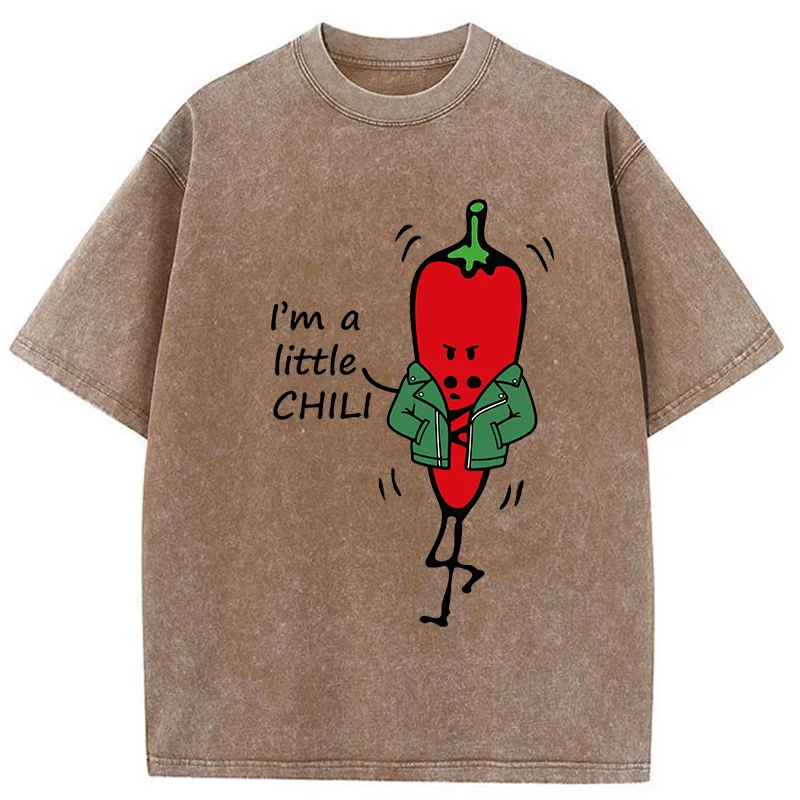 Tokyo-Tiger Little Chili Funny Washed T-Shirt