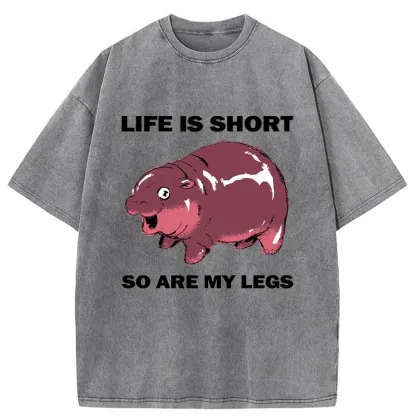 Tokyo-Tiger Short Legs Short Life Washed T-Shirt
