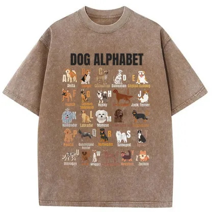 Tokyo-Tiger Alphabet For Dogs Washed T-Shirt