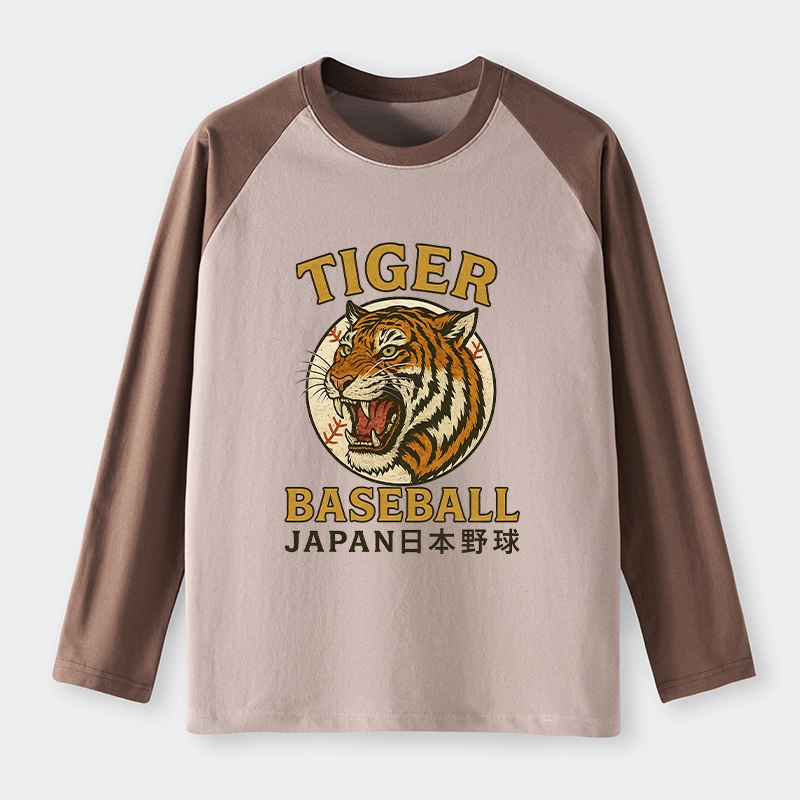 Tokyo-Tiger Osaka Japan Baseball Team Raglan Long Sleeve T-shirt