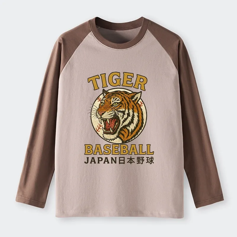 Tokyo-Tiger Osaka Japan Baseball Team Raglan Long Sleeve T-shirt