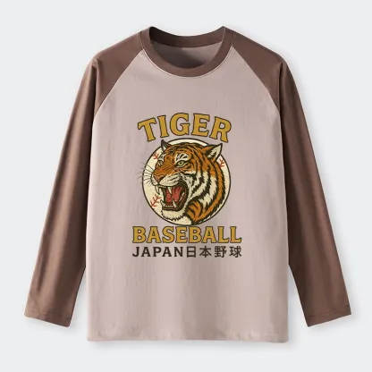Tokyo-Tiger Osaka Japan Baseball Team Raglan Long Sleeve T-shirt