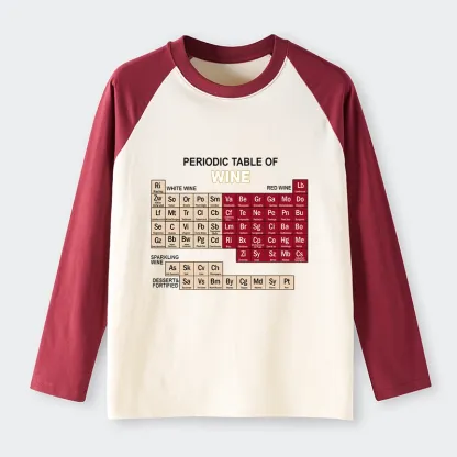 Tokyo-Tiger Table of Elements of Wine Raglan Long Sleeve T-shirt