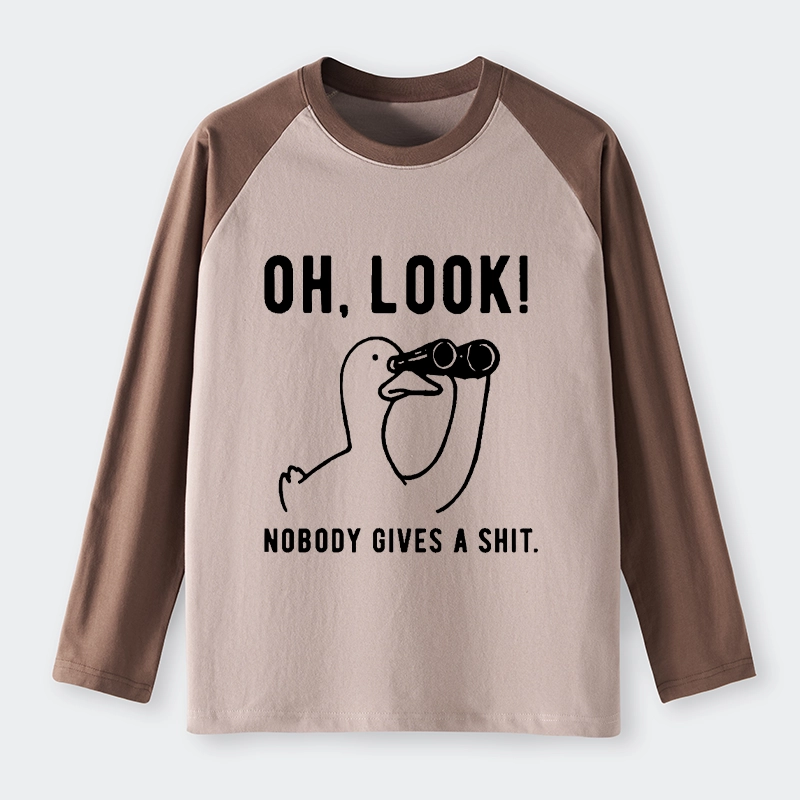 Tokyo-Tiger No One Cares About The Duck Raglan Long Sleeve T-shirt