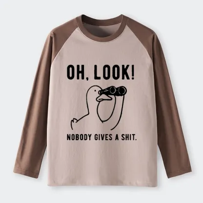 Tokyo-Tiger No One Cares About The Duck Raglan Long Sleeve T-shirt