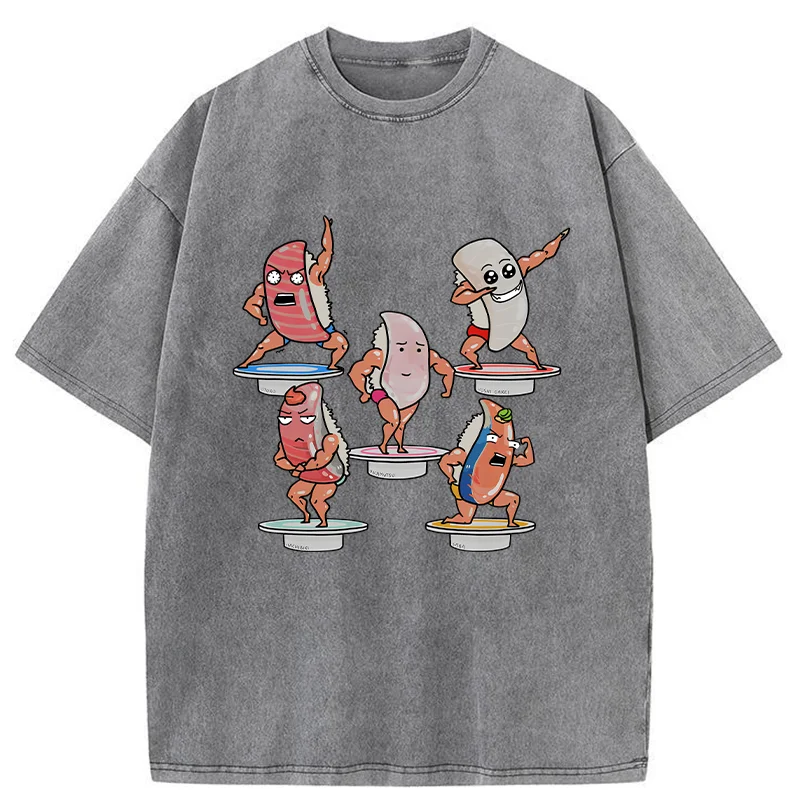 Tokyo-Tiger Fitness Sushi Washed T-Shirt
