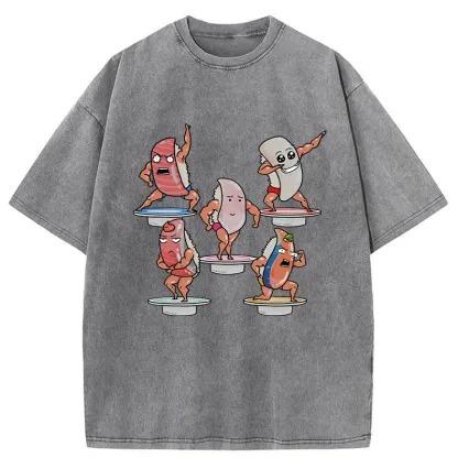 Tokyo-Tiger Fitness Sushi Washed T-Shirt