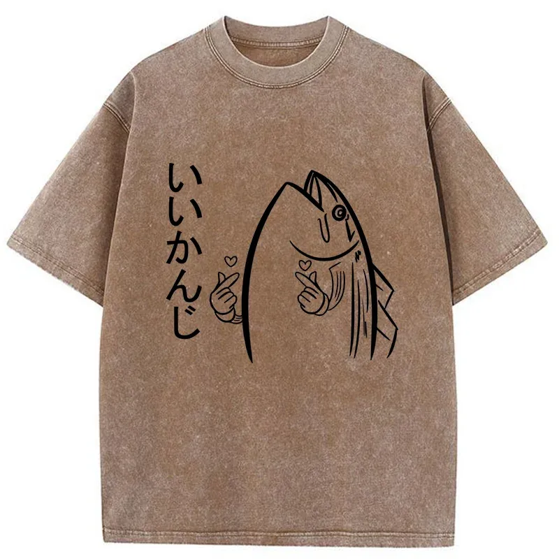 Tokyo-Tiger Fishman Expressing Love Washed T-Shirt