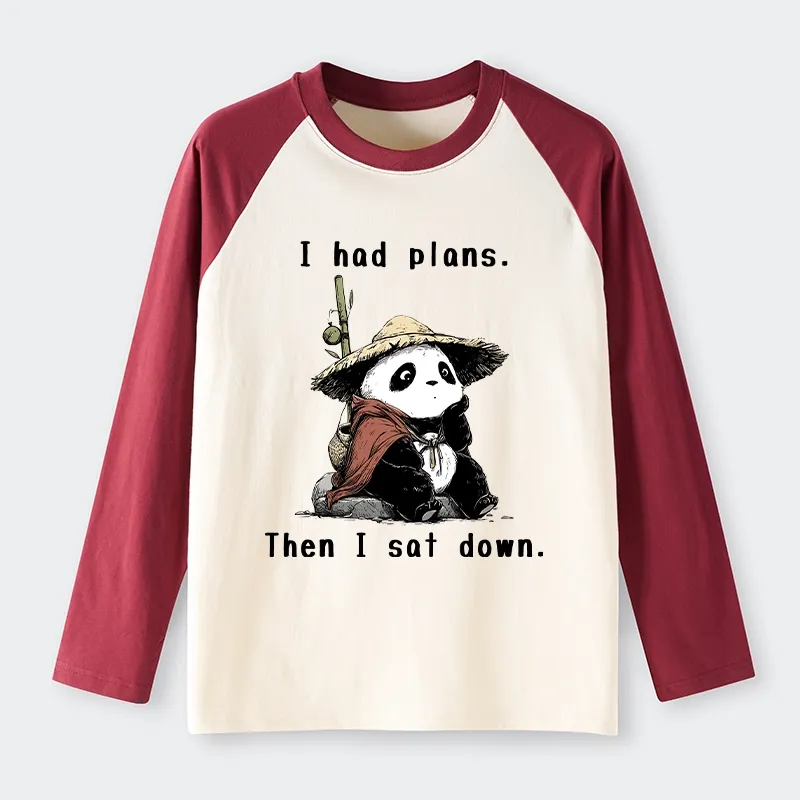 Tokyo-Tiger The Maybe Later Panda Raglan Long Sleeve T-shirt