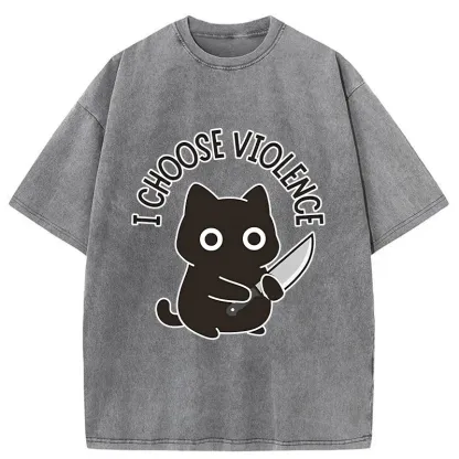 Tokyo-Tiger Threat Of The Black Cat Washed T-Shirt
