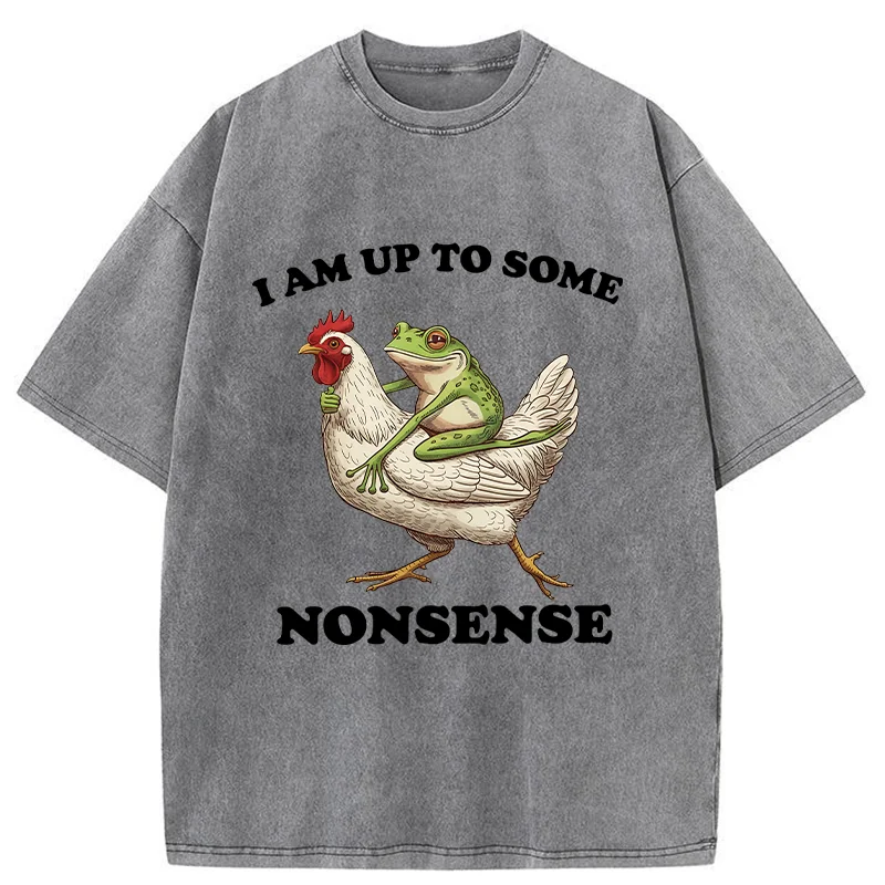 Tokyo-Tiger Frog Riding A Chicken Washed T-Shirt