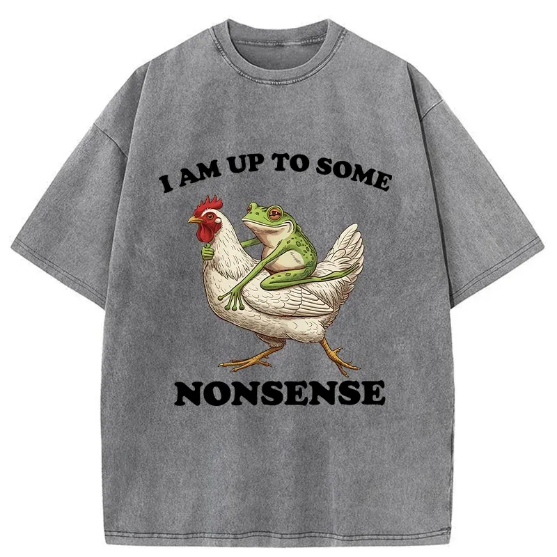 Tokyo-Tiger Frog Riding A Chicken Washed T-Shirt