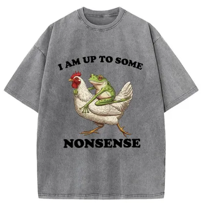 Tokyo-Tiger Frog Riding A Chicken Washed T-Shirt