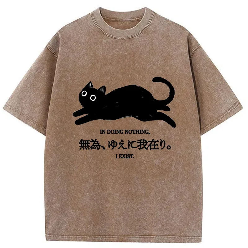 Tokyo-Tiger Non-action Is Everywhere Washed T-Shirt
