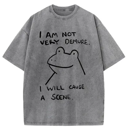 Tokyo-Tiger Humorous Frog Washed T-Shirt