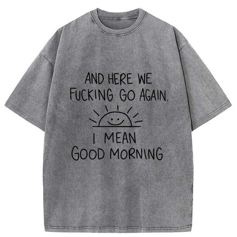 Tokyo-Tiger Different Meanings Of "Good Morning" Washed T-Shirt