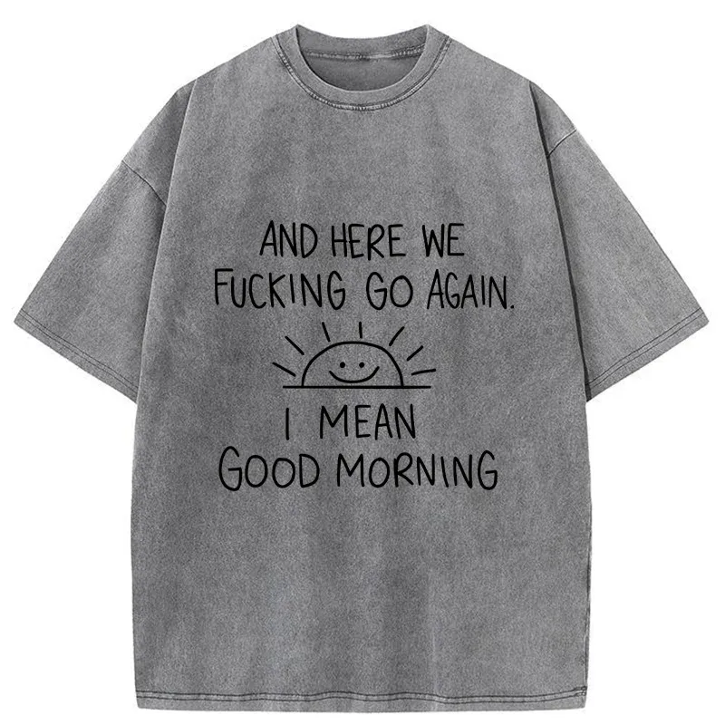Tokyo-Tiger Different Meanings Of "Good Morning" Washed T-Shirt