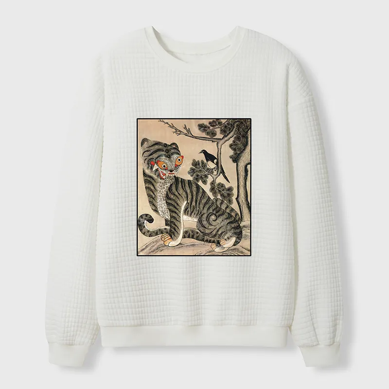 Tokyo-Tiger Tiger And Magpie Waffle Sweatshirt