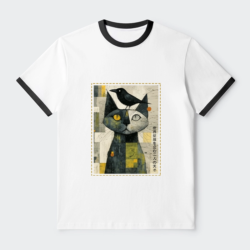 Tokyo-Tiger The Cat And The Crow Are Planning To Rule The World Trim T-Shirt