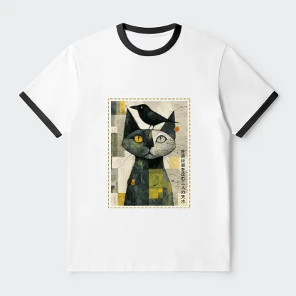 Tokyo-Tiger The Cat And The Crow Are Planning To Rule The World Trim T-Shirt