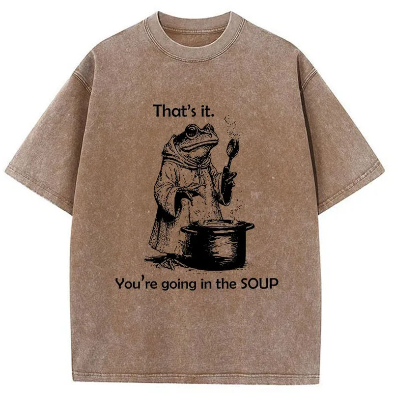 Tokyo-Tiger frog Is Making Soup Washed T-Shirt