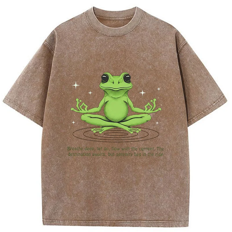 Tokyo-Tiger Zen Frog Japan Washed T-Shirt