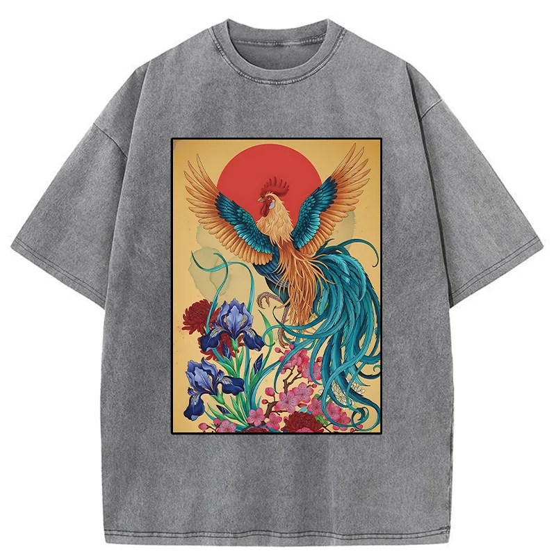 Tokyo-Tiger Phoenix Chicken Washed T-Shirt